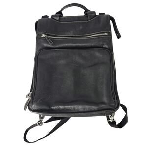 Levenger Pebbled Leather Laptop Convertible Backpack Quiet Luxury Travel Bag